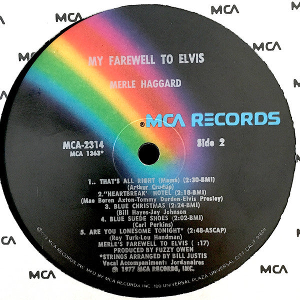 Merle Haggard : My Farewell To Elvis (LP, Album, Pin)