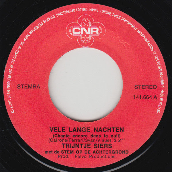 Trijntje Siers : Vele Lange Nachten (7", Single)