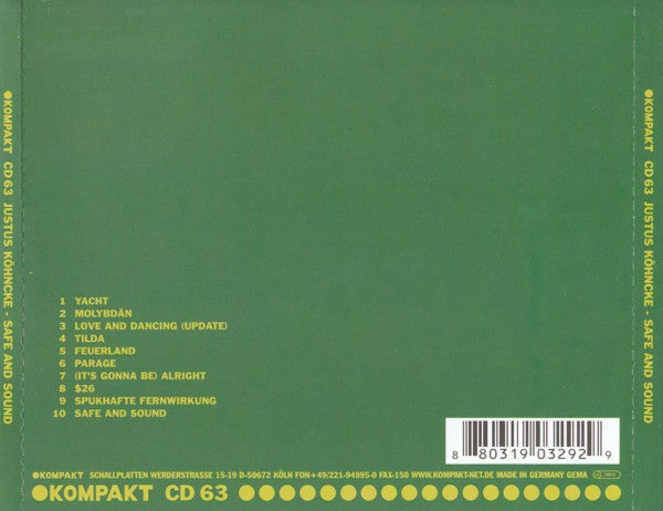 Justus Köhncke : Safe And Sound (CD, Album)