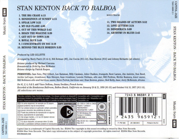 Stan Kenton : Back To Balboa (CD, Album, Copy Prot., RE, RM)