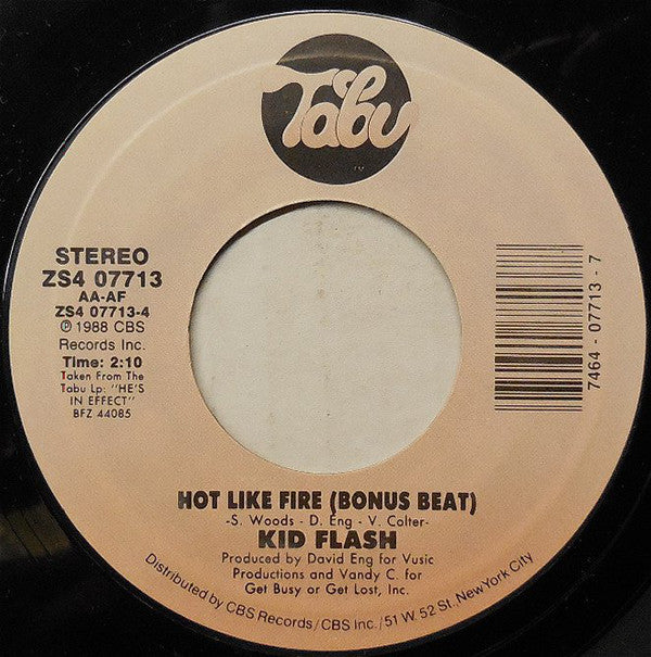 Kid Flash : Hot Like Fire (7", Single)