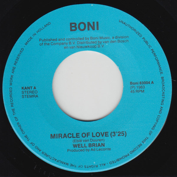 Well Brian : Miracle Of Love (7", Single)