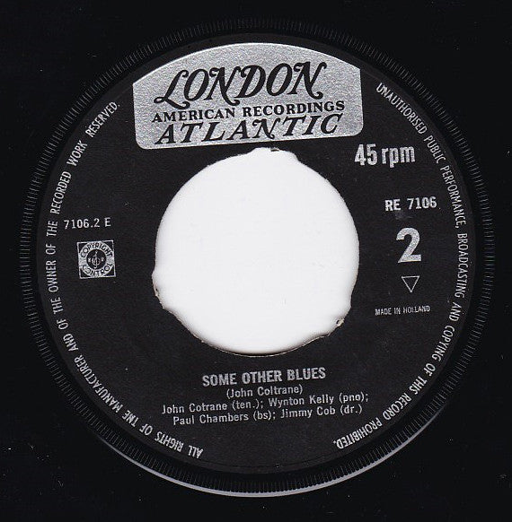 The John Coltrane Quartet : Harmonique / I'll Wait And Pray / Some Other Blues (7")