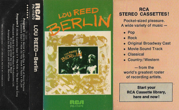 Lou Reed : Berlin (Cass, Album)