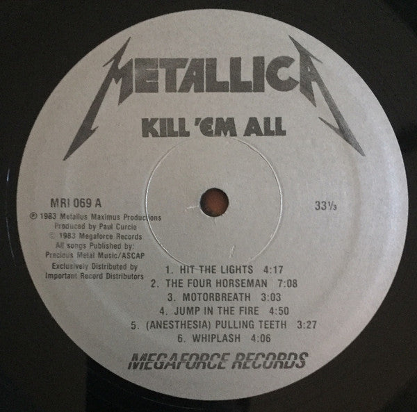 Metallica : Kill 'Em All (LP, Album, RP, 2nd)