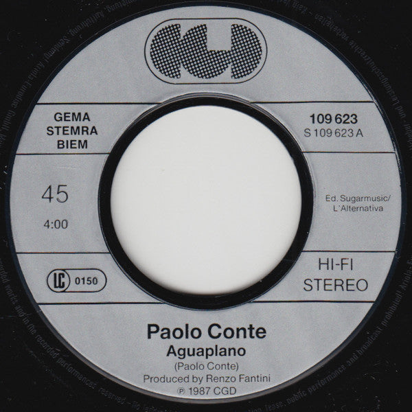 Paolo Conte : Aguaplano / Come Di (7", Single)