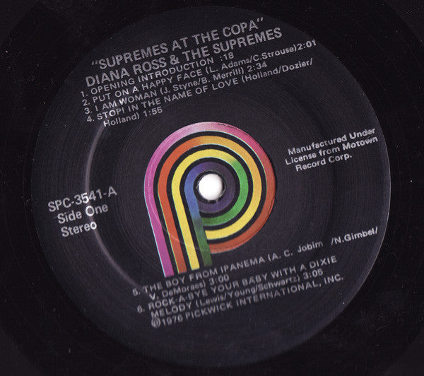 The Supremes : Live At The Copa (LP, Album, RE)