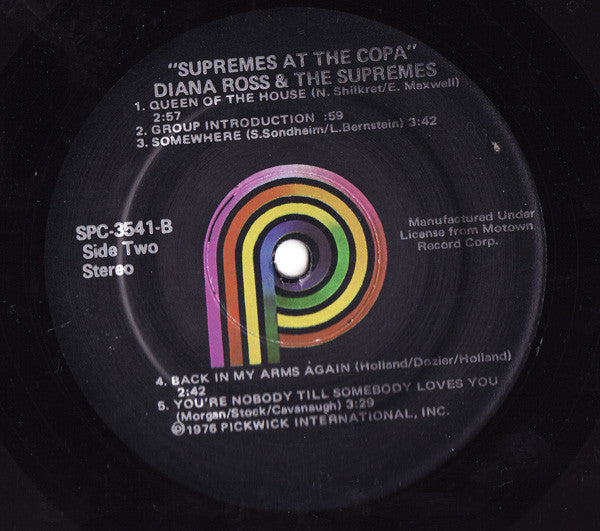 The Supremes : Live At The Copa (LP, Album, RE)