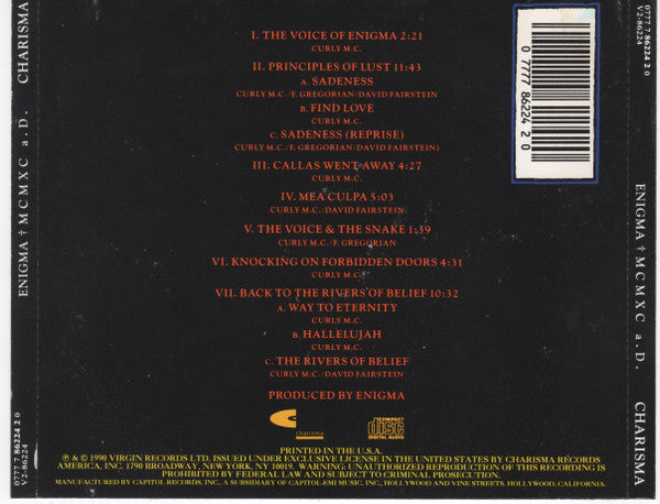Enigma : MCMXC a.D. (CD, Album, RE)