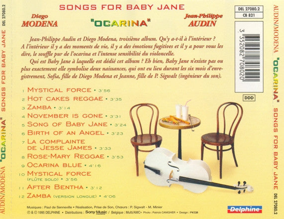Jean-Philippe Audin & Diego Modena : Songs For Baby Jane (CD, Album)