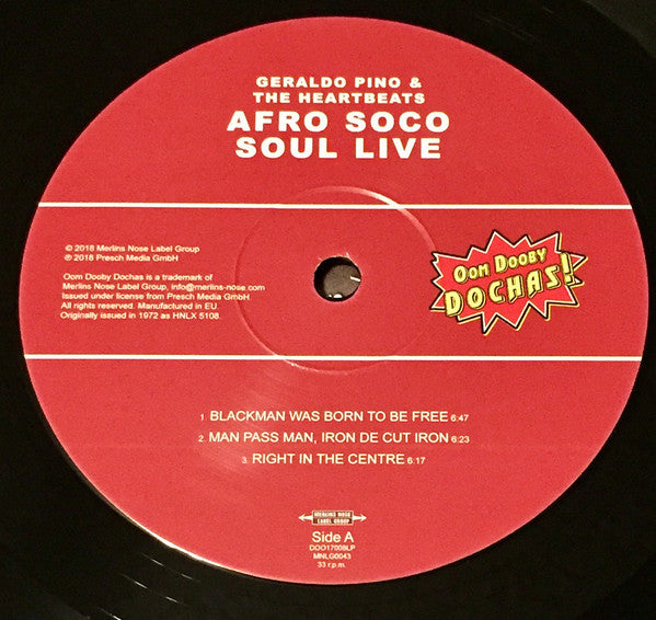 Geraldo Pino & The Heartbeats (3) : Afro Soco Soul Live (LP, Album, RE)