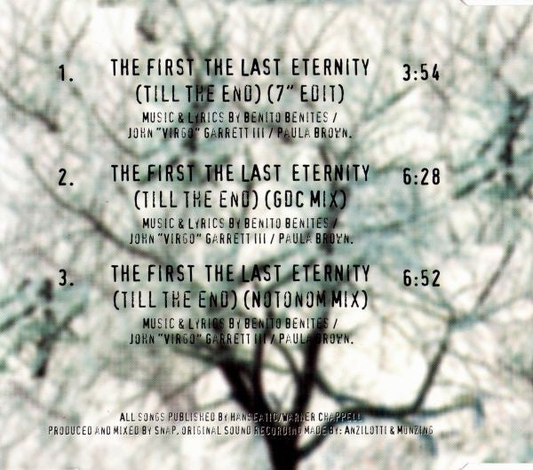 Snap! Feat. Summer : The First The Last Eternity (Till The End) (CD, Single)