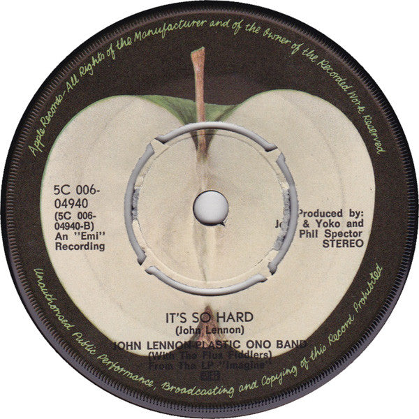 John Lennon / The Plastic Ono Band With The Flux Fiddlers : Imagine (7", Single)