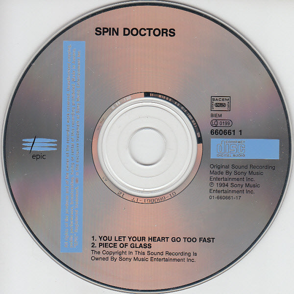 Spin Doctors : You Let Your Heart Go Too Fast (CD, Single, Car)