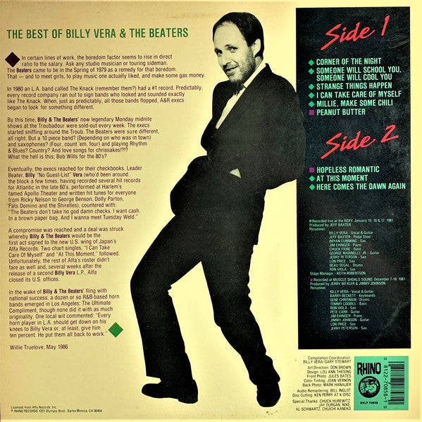 Billy Vera & The Beaters : By Request (The Best Of Billy Vera & The Beaters) (LP, Comp)
