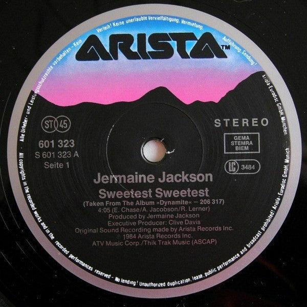 Jermaine Jackson : Sweetest Sweetest (New American Mix) (12", Maxi)