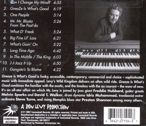 Ron Levy's Wild Kingdom : GreaZe Is What's Good (CD, Album)