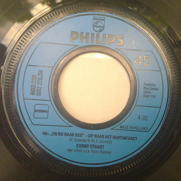 Jenny Arean En Frans Halsema / Conny Stuart : Vluchten Kan Niet Meer / Op Naar Het Hartinfarct (7", Single, Inj)