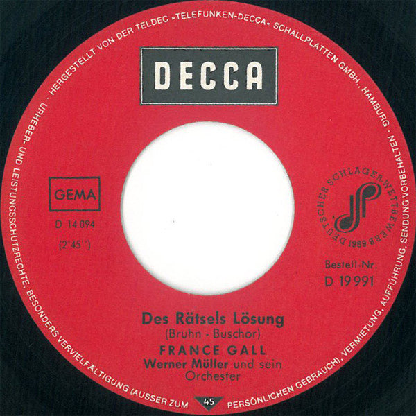 France Gall : Ein Bißchen Goethe, Ein Bißchen Bonaparte (7", Single, No )