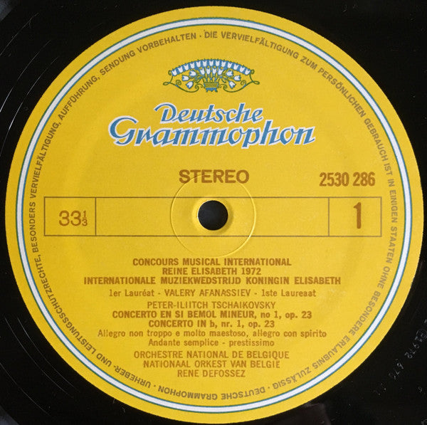 Valery Afanassiev – Pyotr Ilyich Tchaikovsky / Franz Schubert : Concerto En Si Bémol Mineur, N° 1 = Concerto In b, Nr. 1 / Sonate En La Majeur, Op. Posth. 120 = Sonate In A, Posth. Op. 120 (LP)