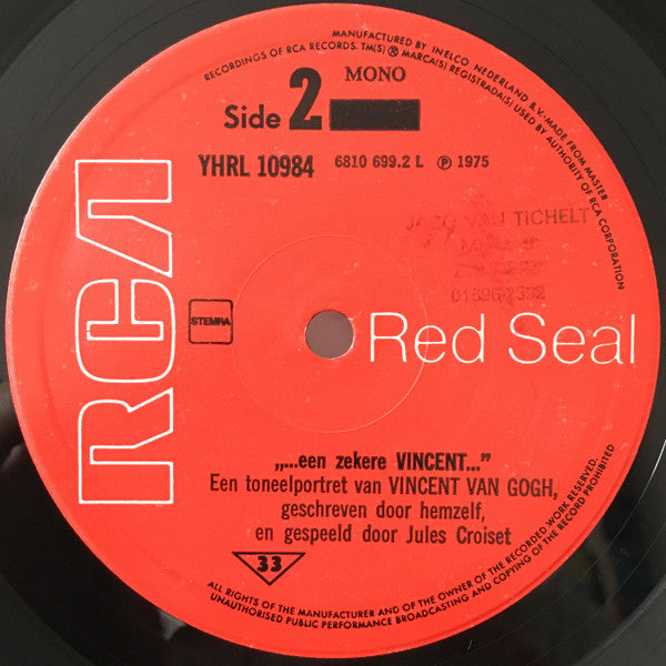 Jules Croiset : A Certain Vincent (LP, Album, Mono)