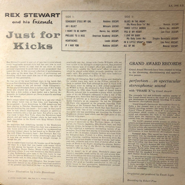 Rex Stewart And His Friends : Just For Kicks (LP, Album)