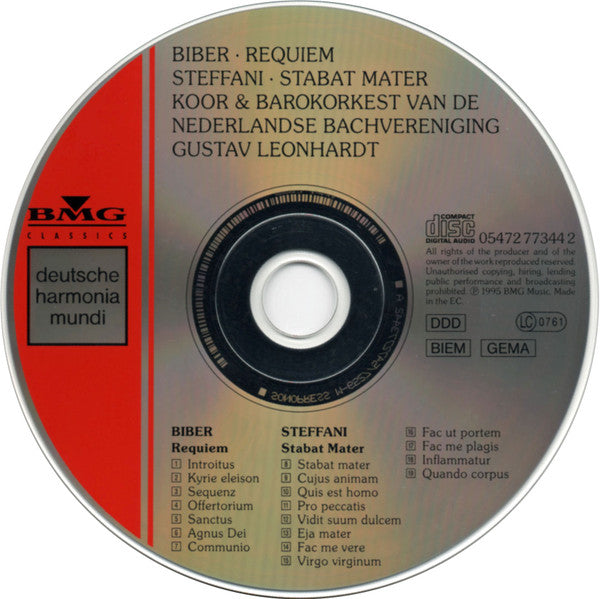 Heinrich Ignaz Franz Biber, Agostino Steffani, Koor Van De Nederlandse Bachvereniging & De Nederlandse Bachvereniging, Gustav Leonhardt : Requiem - Stabat Mater (CD)