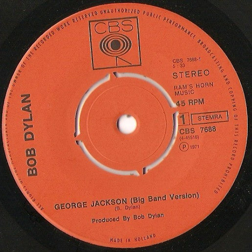 Bob Dylan : George Jackson (7", Single)