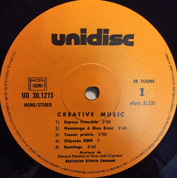 Gérard Pérotin & Guy-Joël Ciprinani : Creative-Music (LP, Album)