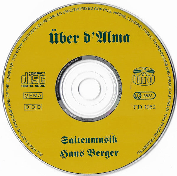 Saitenmusik Hans Berger : Über D'Alma (CD, Album)