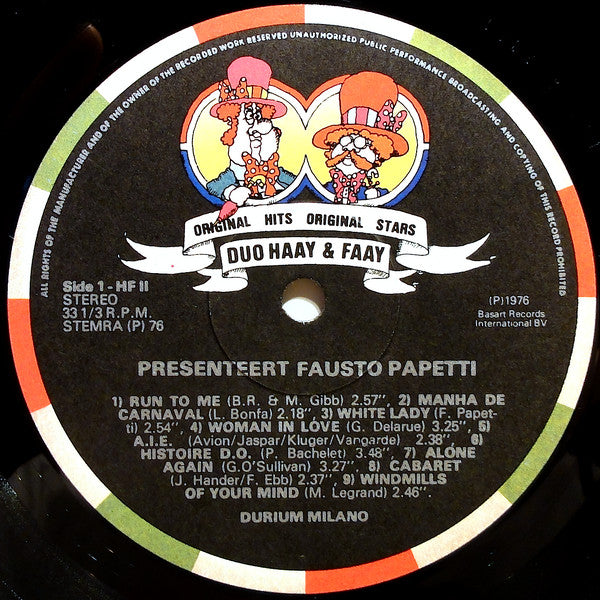 Fausto Papetti : Duo Haay & Faay Presenteert Fausto Papetti (LP, Comp, Gat)
