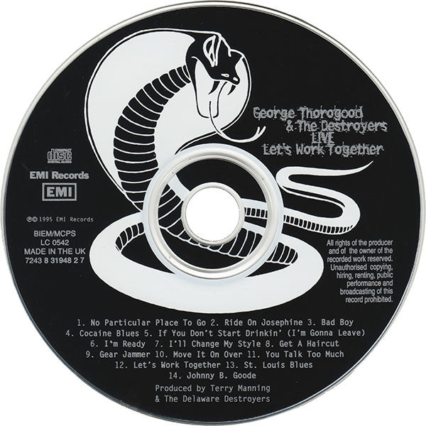 George Thorogood & The Destroyers : Live: Let's Work Together (CD, Album)