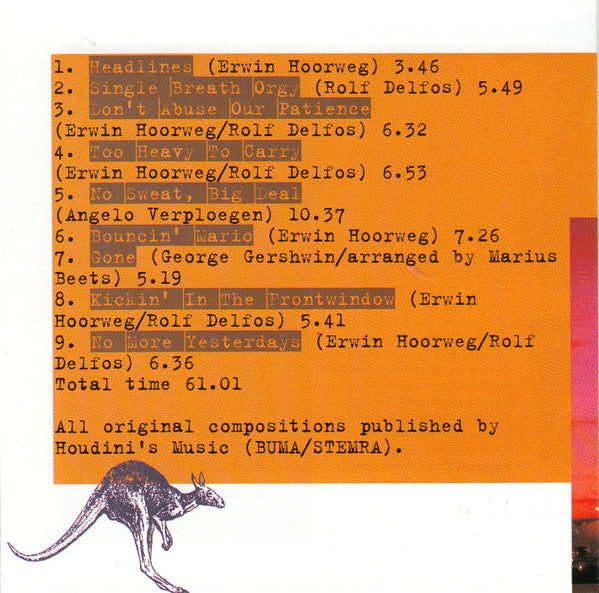 The Houdini's : The Best Of The Houdini's Live At The Kiama Jazz Festival Australia (CD, Album)