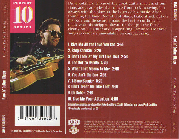 Duke Robillard : Best Of Rounder Records - Rockin' Guitar Blues  (CD, Comp)