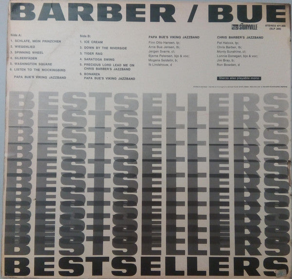 Chris Barber's Jazz Band / Papa Bue's Viking Jazz Band : Barber / Bue Bestsellers (LP, Comp)