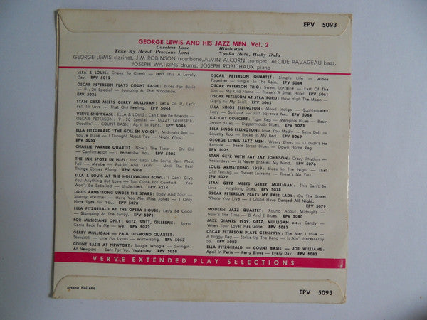 George Lewis' Ragtime Band : Vol. 2 (7", EP)