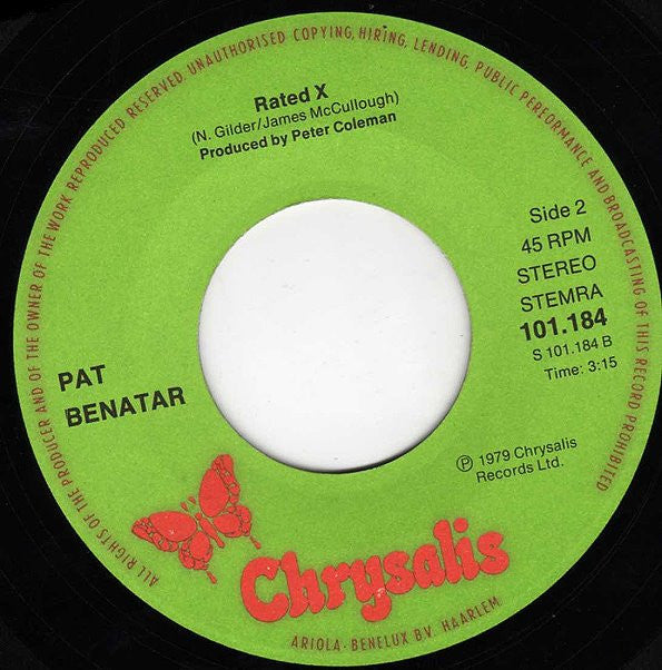 Pat Benatar : I Need A Lover (7", Single, Gre)