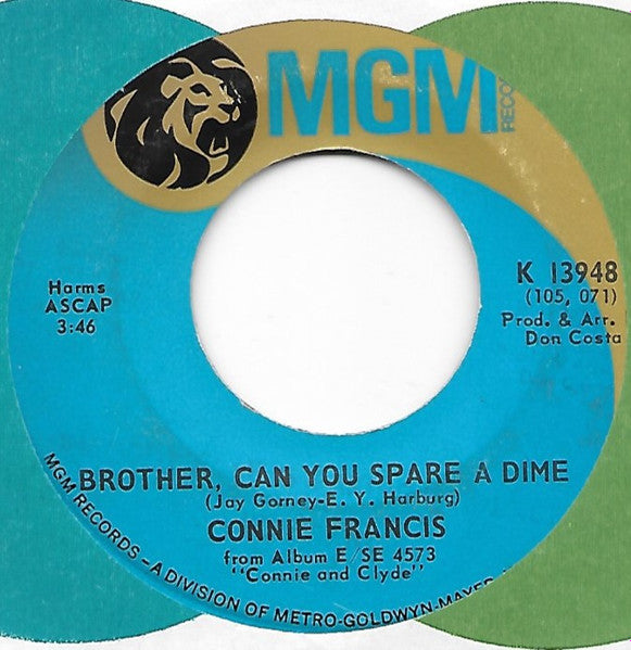 Connie Francis : Somebody Else Is Taking My Place (7", Single)