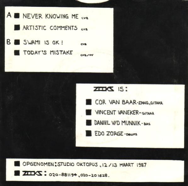 Zooks (2) : Never Knowing Me (7", EP)