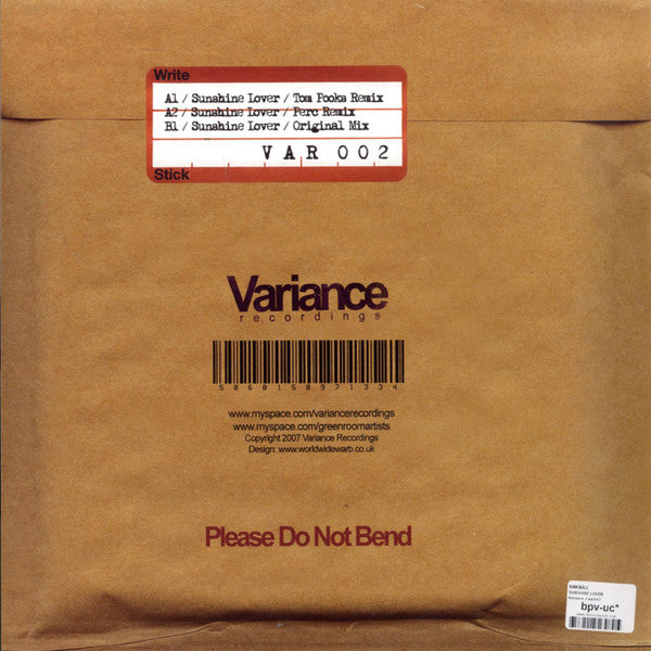 Sam Ball : Sunshine Lover (12")