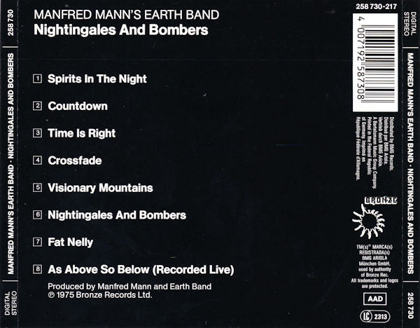Manfred Mann's Earth Band : Nightingales & Bombers (CD, Album)
