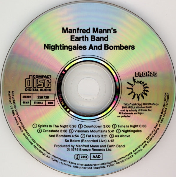 Manfred Mann's Earth Band : Nightingales & Bombers (CD, Album)