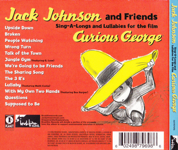 Jack Johnson And Friends Of Jack Johnson : Sing-A-Longs And Lullabies For The Film Curious George (CD, Album, Dig)