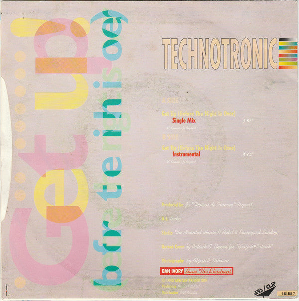 Technotronic : Get Up! (Before The Night Is Over) (7", Single)