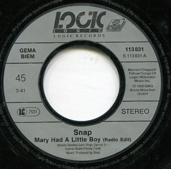 Snap! : Mary Had A Little Boy (7", Single)