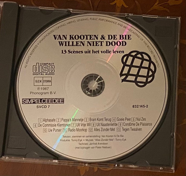 Van Kooten & De Bie : Willen Niet Dood (CD, Album, RE)