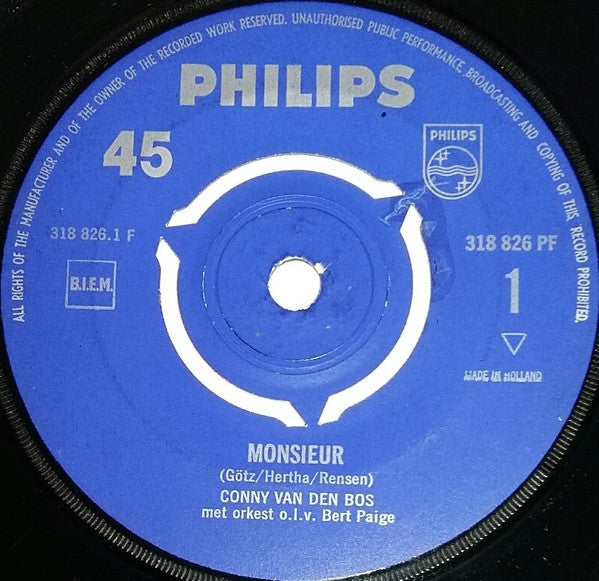 Conny Vandenbos : Monsieur / Waarom (7")