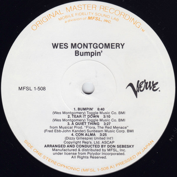 Wes Montgomery : Bumpin' (LP, Ltd, RE, RM)