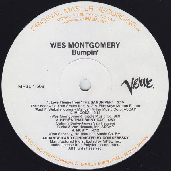 Wes Montgomery : Bumpin' (LP, Ltd, RE, RM)