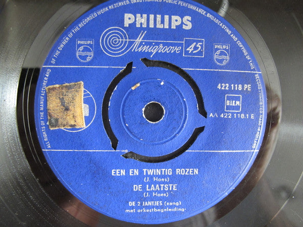 De 2 Jantjes : Een En Twintig Rozen (7", EP)